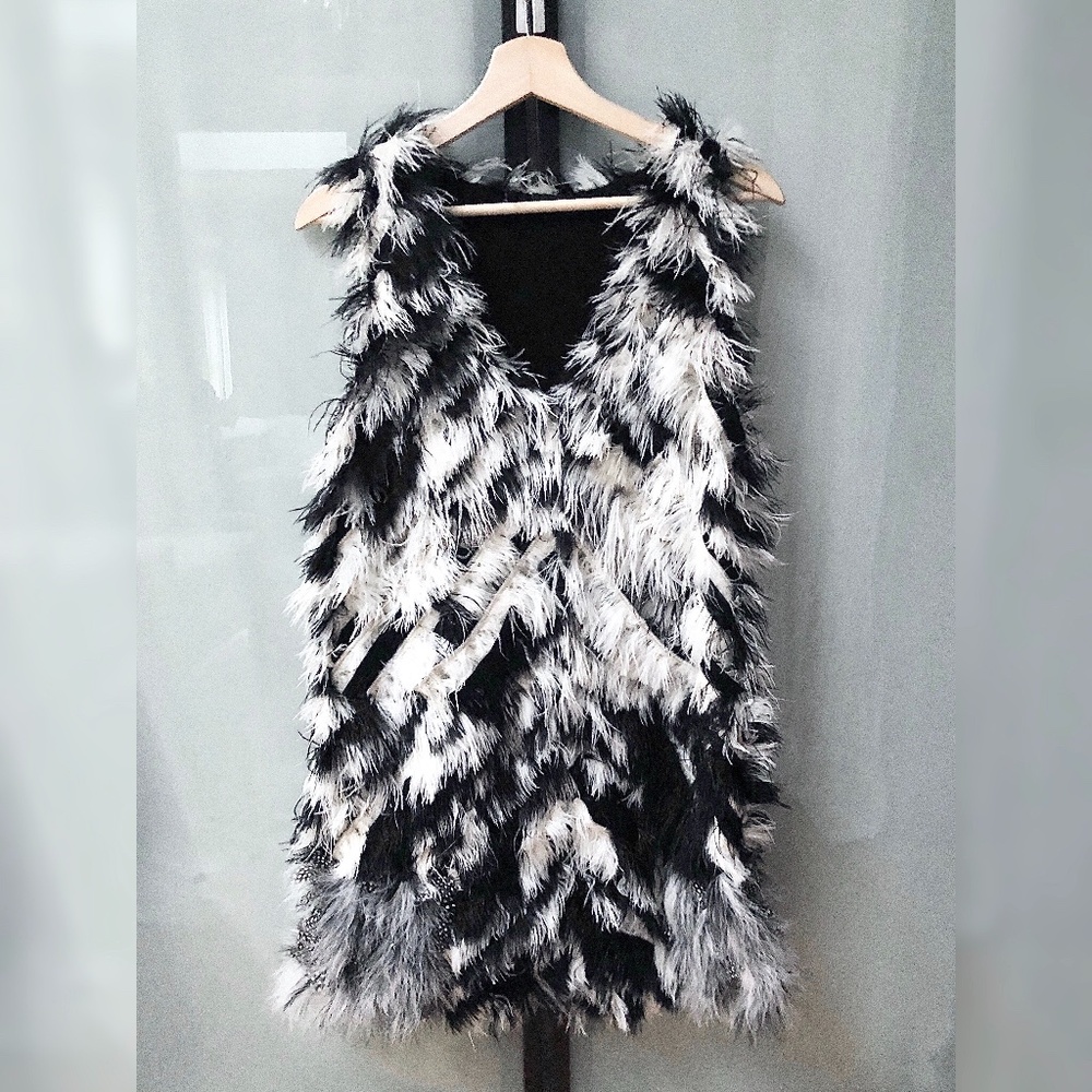 J.Crew Collection Ostrich feather cocktail dress
